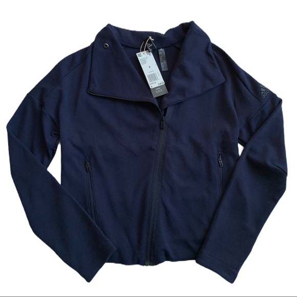 Adidas Navy W HTR Women’s Track Top Small - Picture 1 of 7